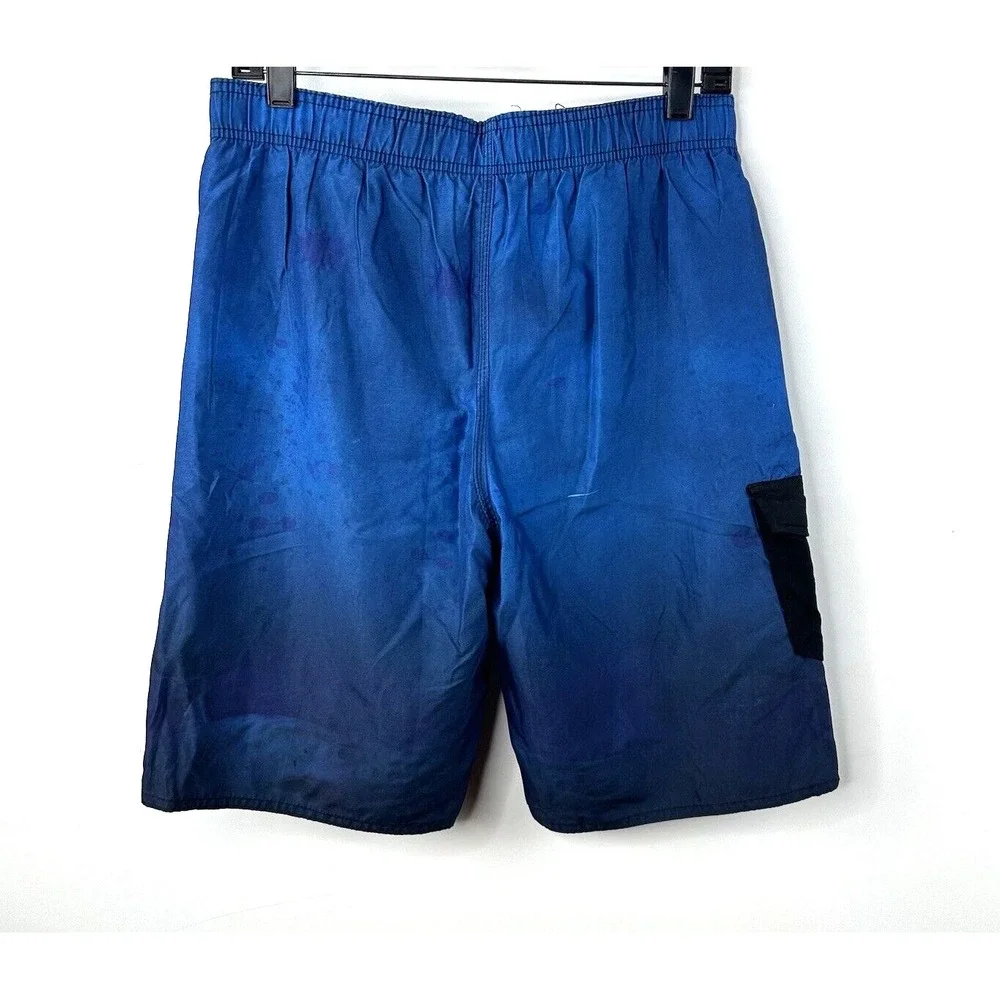 Hang Ten Surf Swim Board Shorts Trunks Youth Boys Large Shark Blue‎ Pocket Liner